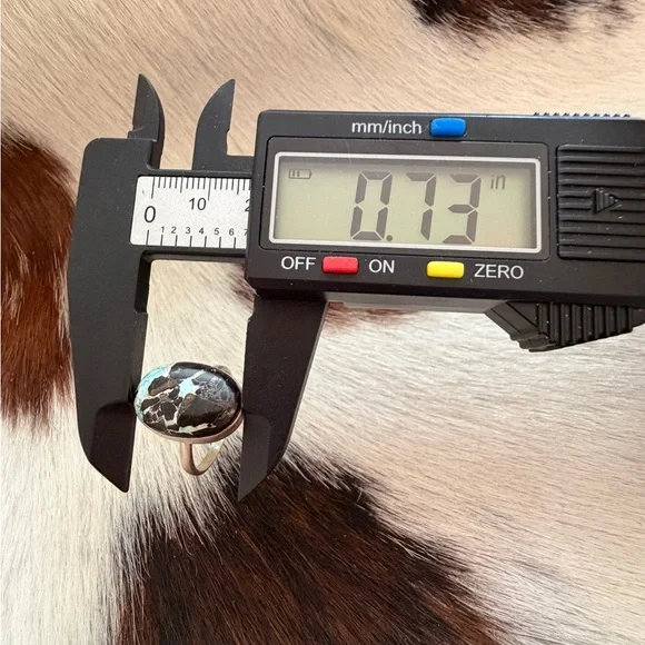 ❤️ Black Jack Turquoise Rare Sky Blue Black Matrix Sterling Ring Sz8 Unisex Ring - Picture 13 of 15